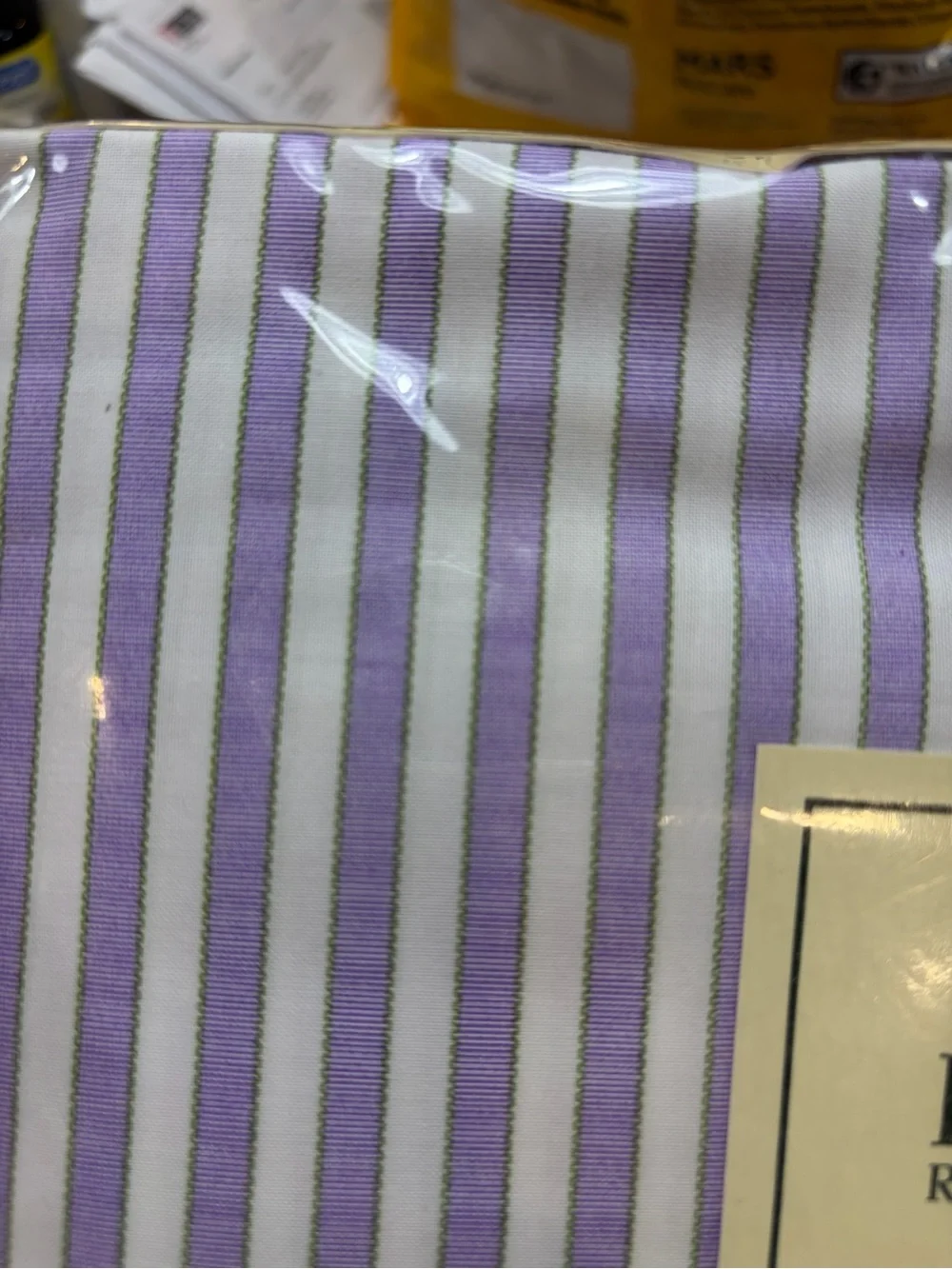 LAUREN RALPH LAUREN Watermill Lavender Stripe Queen FLAT SHEET NEW